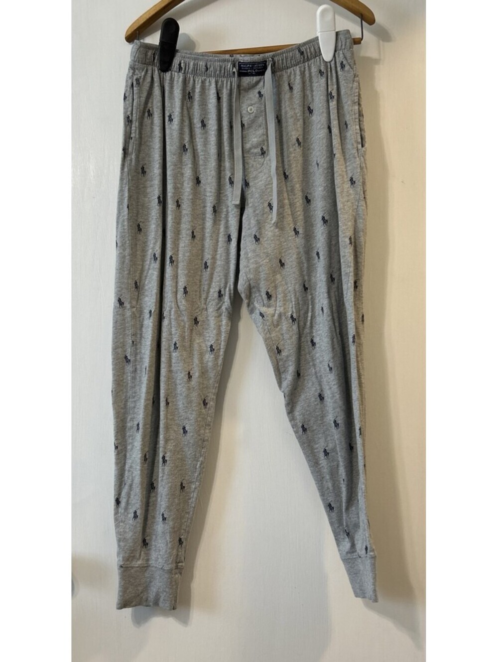 Polo Ralph Lauren Sleeping Pants Gray All Over Pony Lightweight Soft Size Large